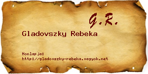 Gladovszky Rebeka névjegykártya